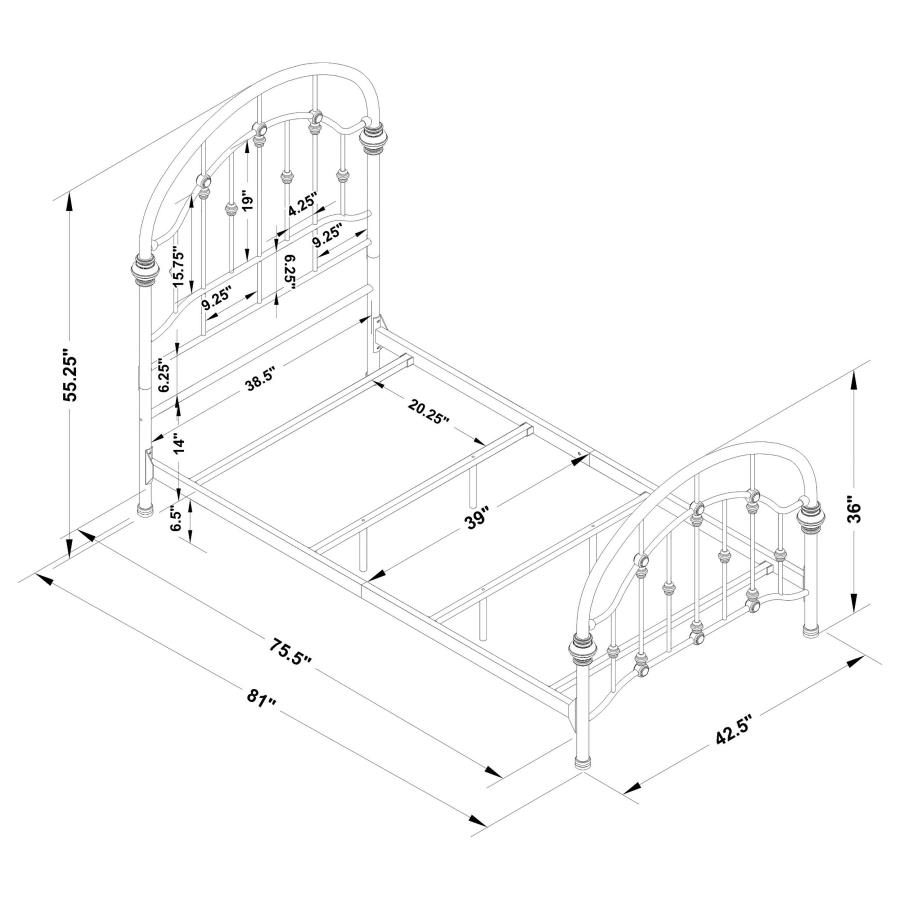 Modal Additional Images for Rowan Metal Twin Open Frame Bed Dark Bronze