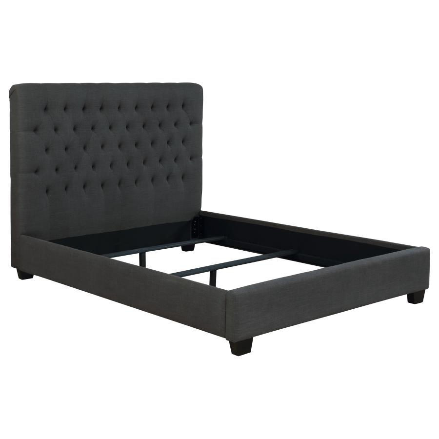Modal Additional Images for Chloe Upholstered Full Panel Headboard Charcoal
