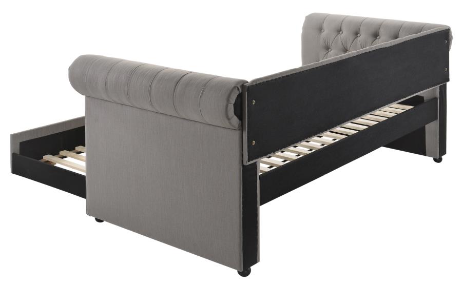Modal Additional Images for Kepner Upholstered Twin Daybed with Trundle Grey
