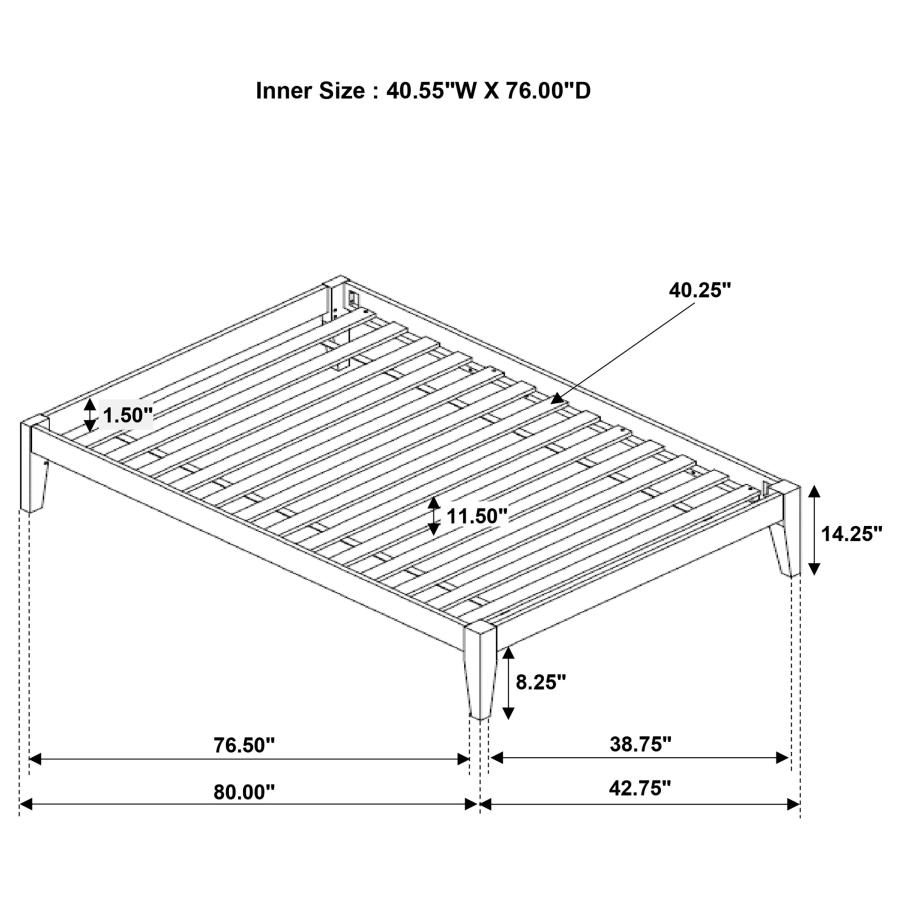 Modal Additional Images for Hounslow Twin Universal Platform Bed Cappuccino