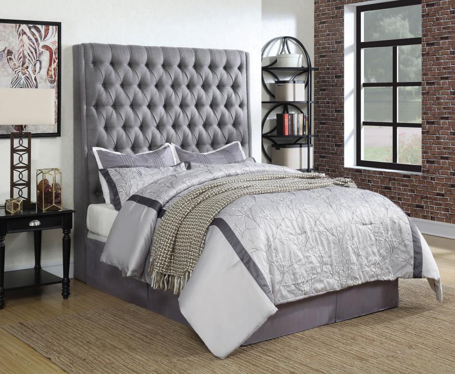 Modal Additional Images for Camille Upholstered Queen Panel Headboard Grey