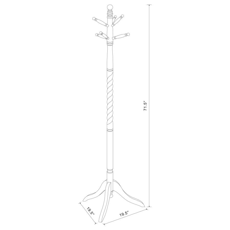 Modal Additional Images for Riona 6 Hook Freestanding Wood Coat Rack Hat Hanger Merlot