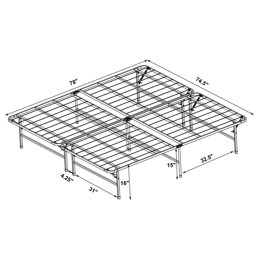 Modal Additional Images for Mabel Metal Eastern King Mattress Support Platform Bed Black