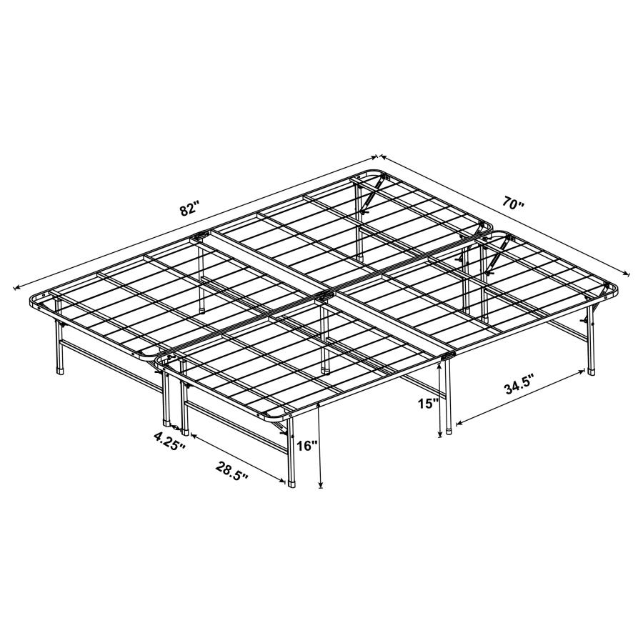 Modal Additional Images for Mabel Metal California King Support Platform Bed Black