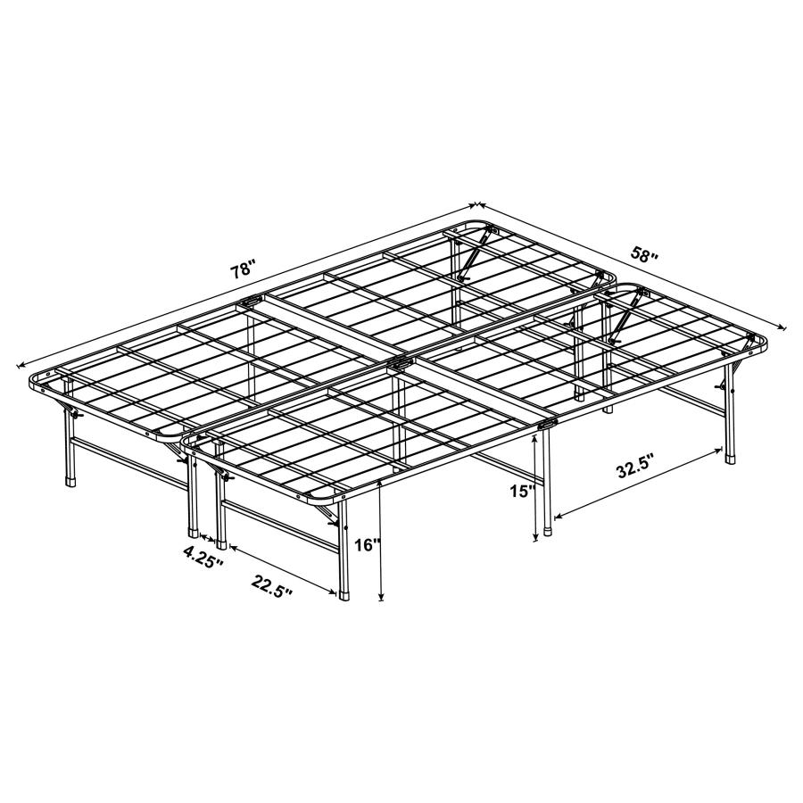 Modal Additional Images for Mabel Metal Queen Mattress Support Platform Bed Black