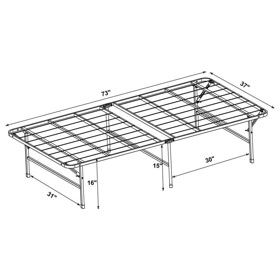 Modal Additional Images for Mabel Metal Twin Mattress Support Platform Bed Black