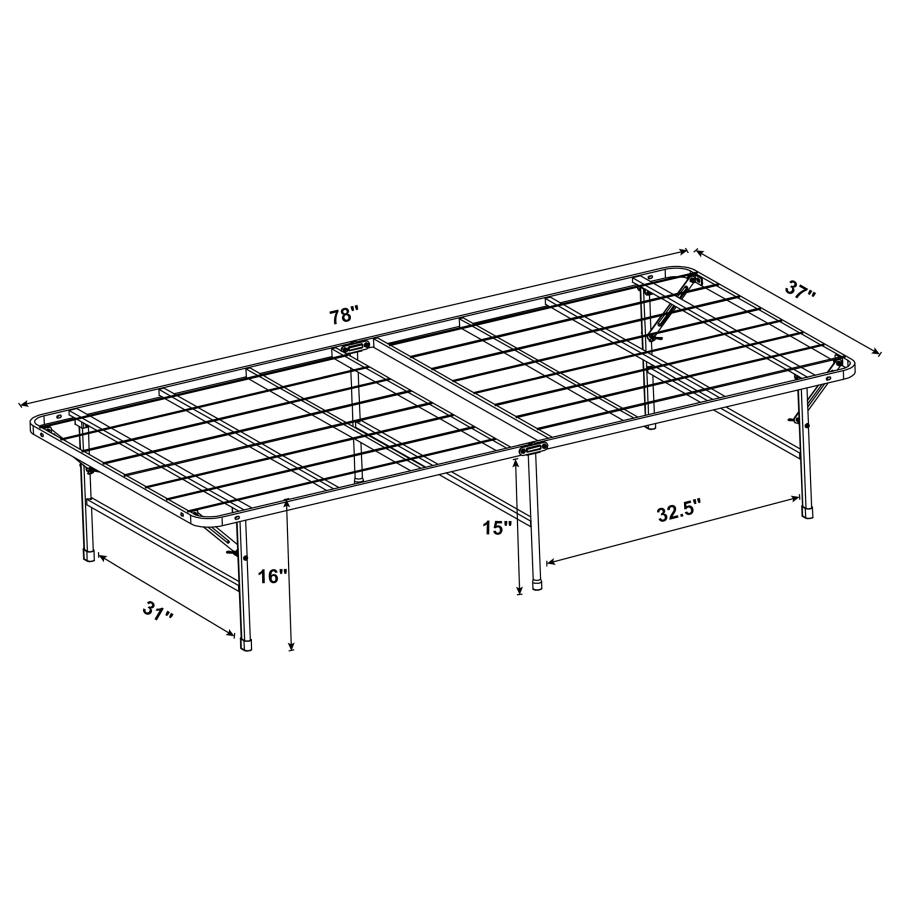 Modal Additional Images for Mabel Metal Twin Extra Long Support Platform Bed Black