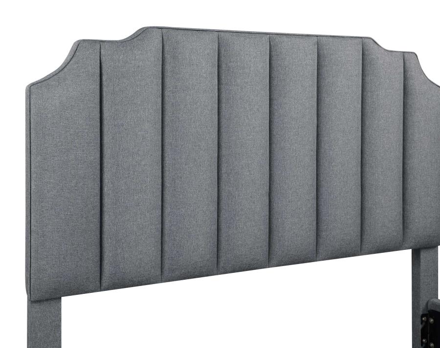 Fiona Upholstered Full Panel Bed Light Grey