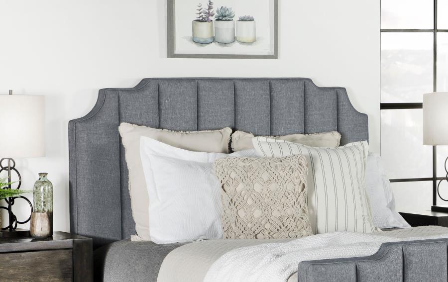 Modal Additional Images for Fiona Upholstered Full Panel Bed Light Grey