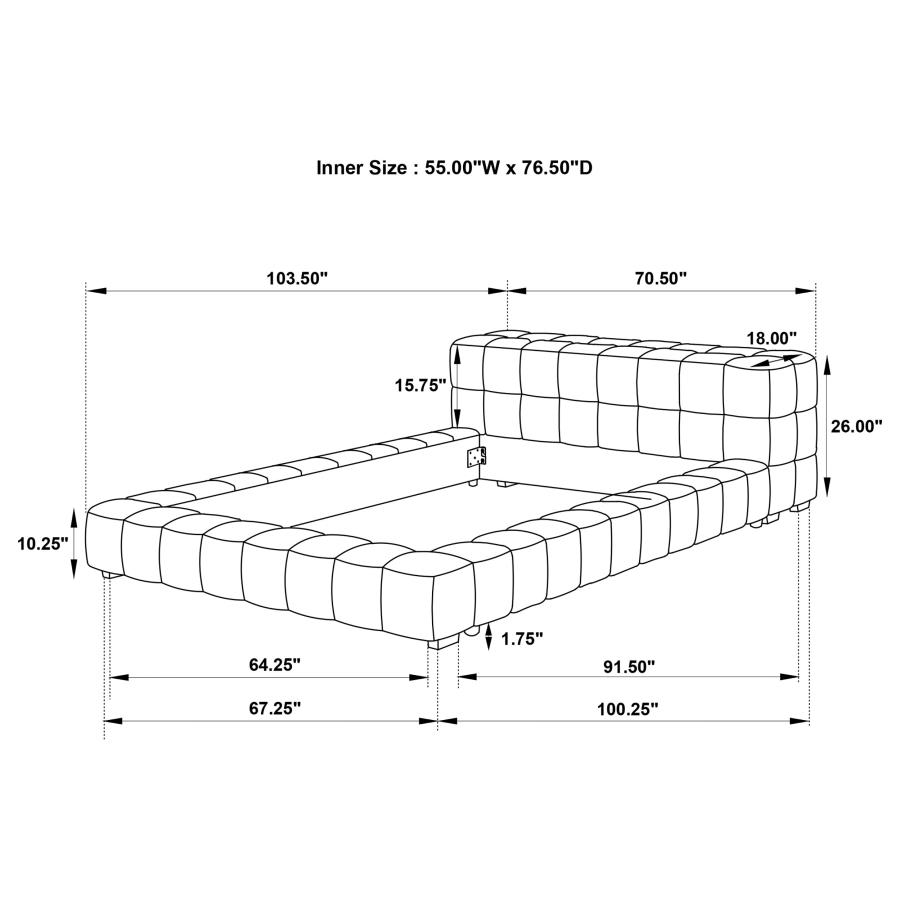 Modal Additional Images for Trinity Upholstered Full Platform Bed Green