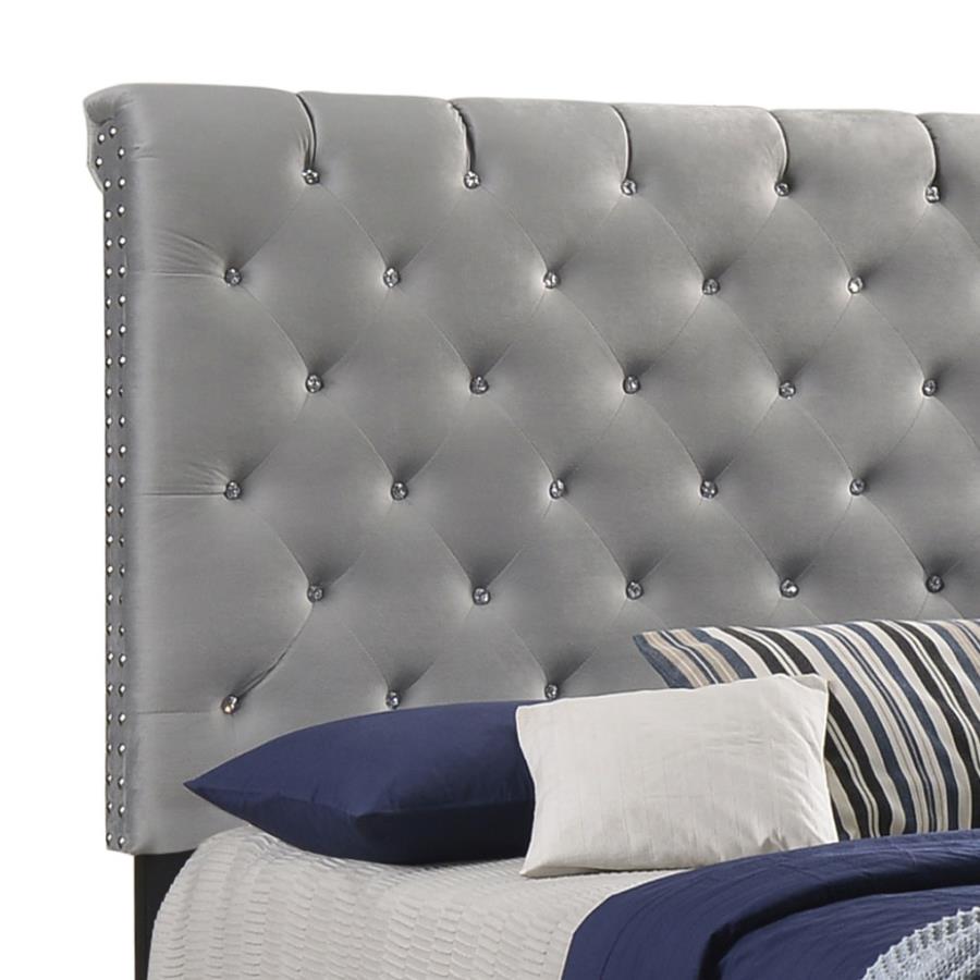 Modal Additional Images for Warner Upholstered Queen Panel Bed Grey