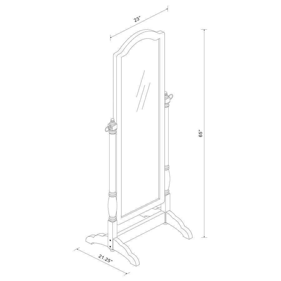 Modal Additional Images for Cabot Wood Adjustable Full Length Cheval Mirror Merlot