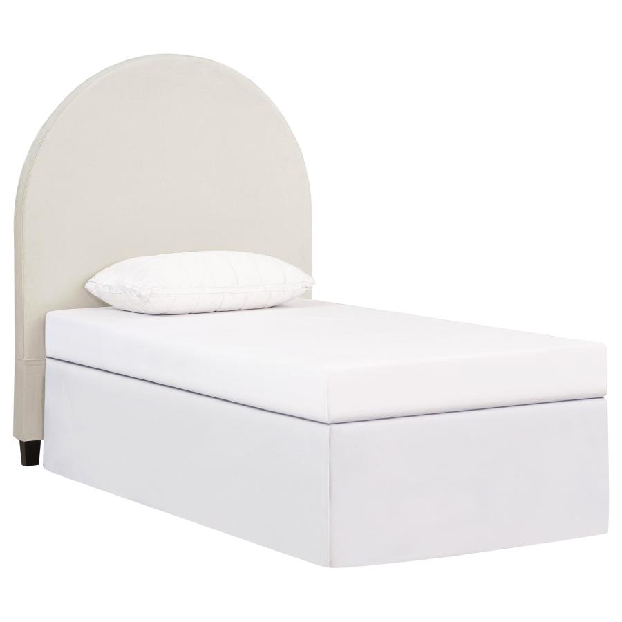 (image for) June Upholstered Twin Panel Headboard Ivory