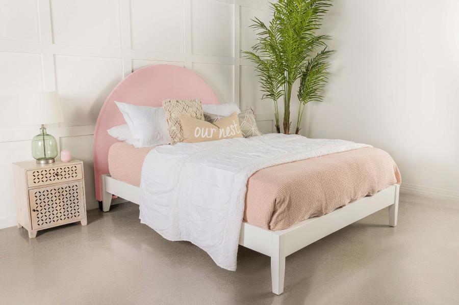 Modal Additional Images for June Upholstered Queen or Full Panel Headboard Blush