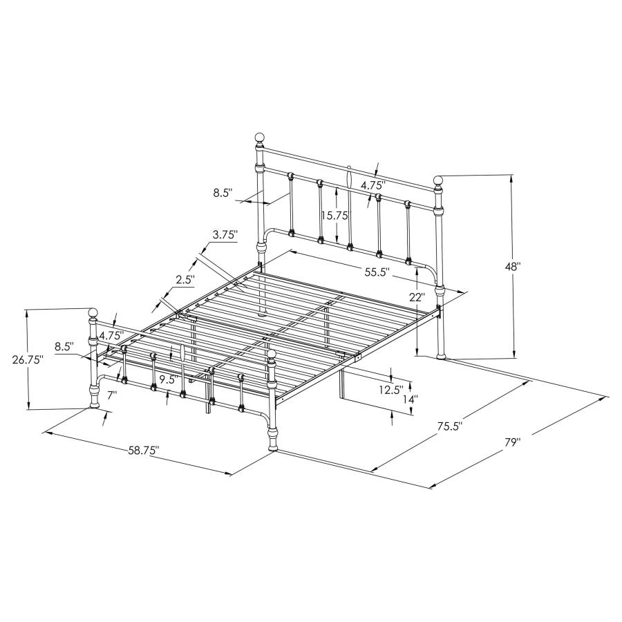 Modal Additional Images for Novak 48-inch Metal Full Open Frame Bed Matte Black
