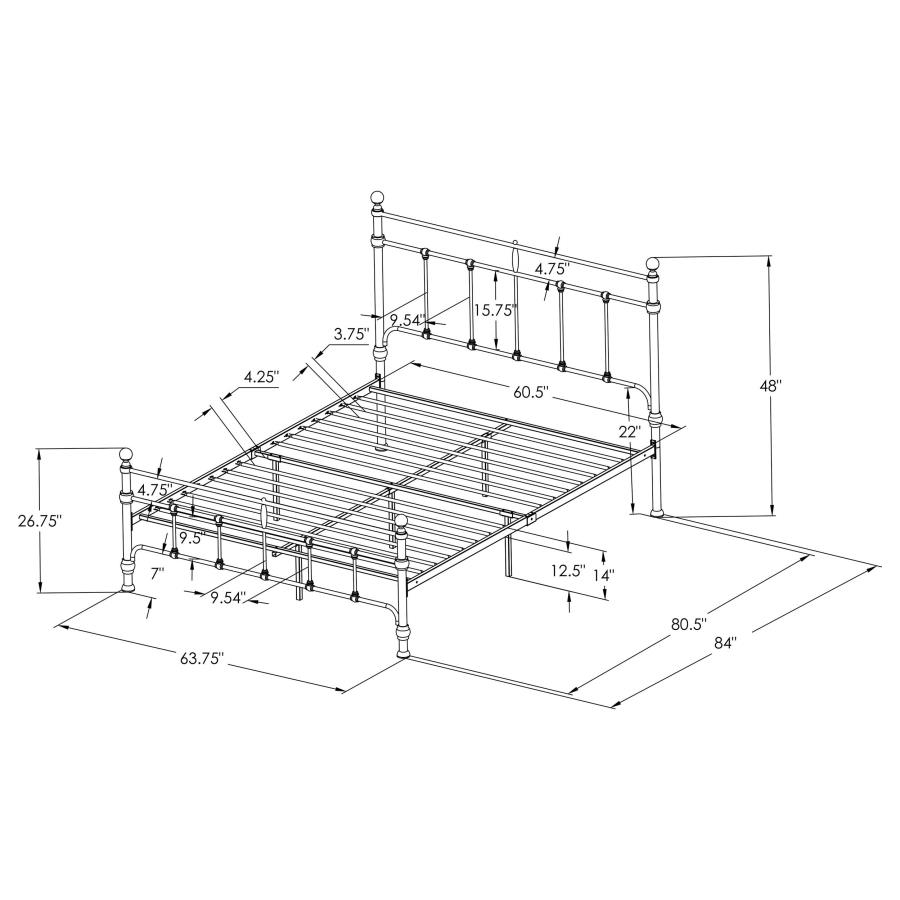 Modal Additional Images for Novak 48-inch Metal Queen Open Frame Bed Matte Black