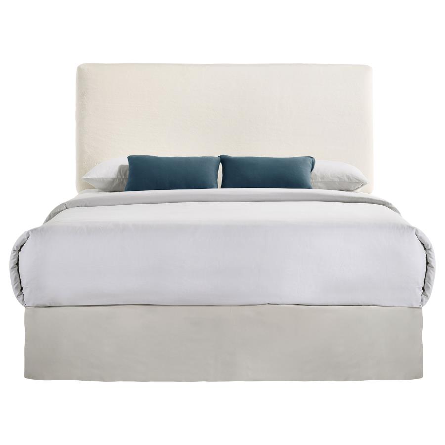 Gigi Upholstered Queen or Full Panel Headboard Ivory