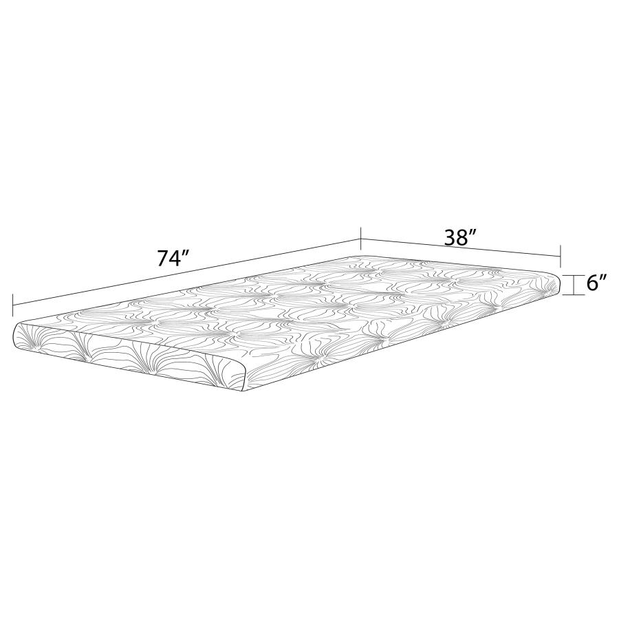 Modal Additional Images for Joseph 6" Twin Memory Foam Mattress White