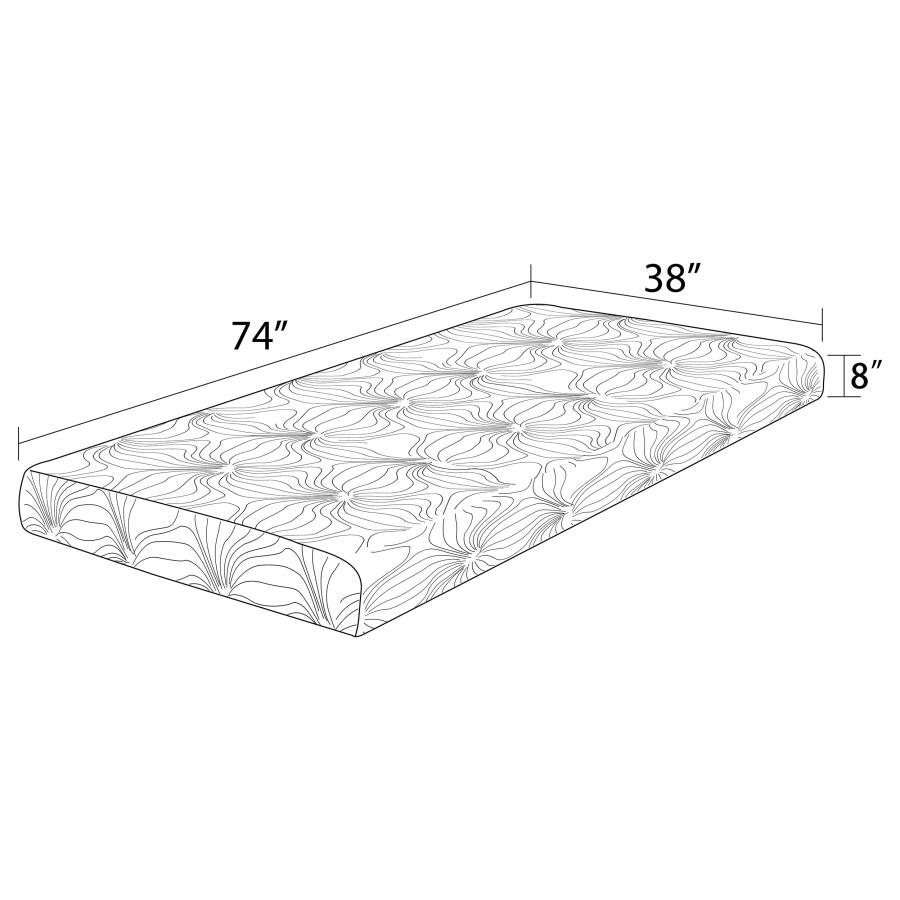 Modal Additional Images for Keegan 8" Twin Memory Foam Mattress White