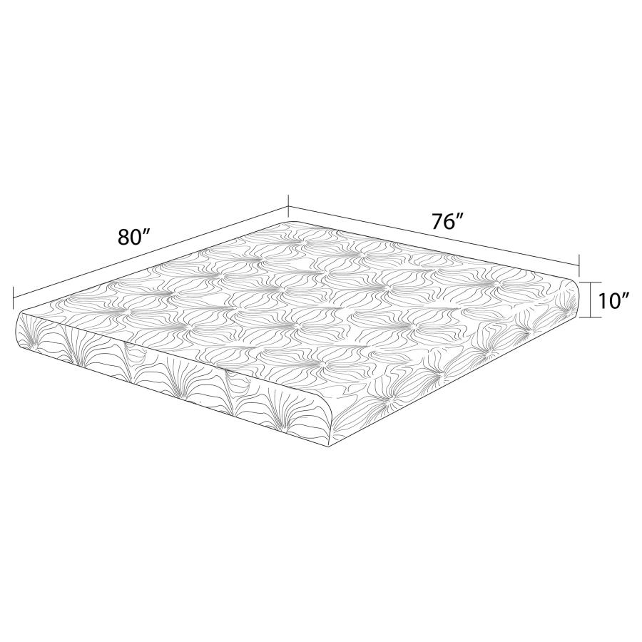 Modal Additional Images for Key 10" Eastern King Memory Foam Mattress White