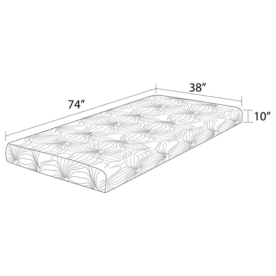 Modal Additional Images for Key 10" Twin Memory Foam Mattress White