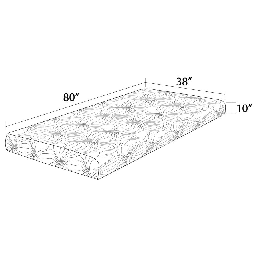 Modal Additional Images for Key 10" Twin Long Memory Foam Mattress White