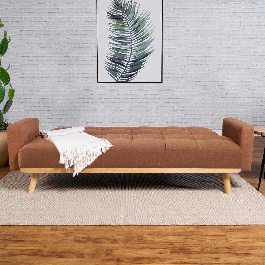 Modal Additional Images for Kourtney Upholstered Tufted Convertible Sofa Bed Terracotta