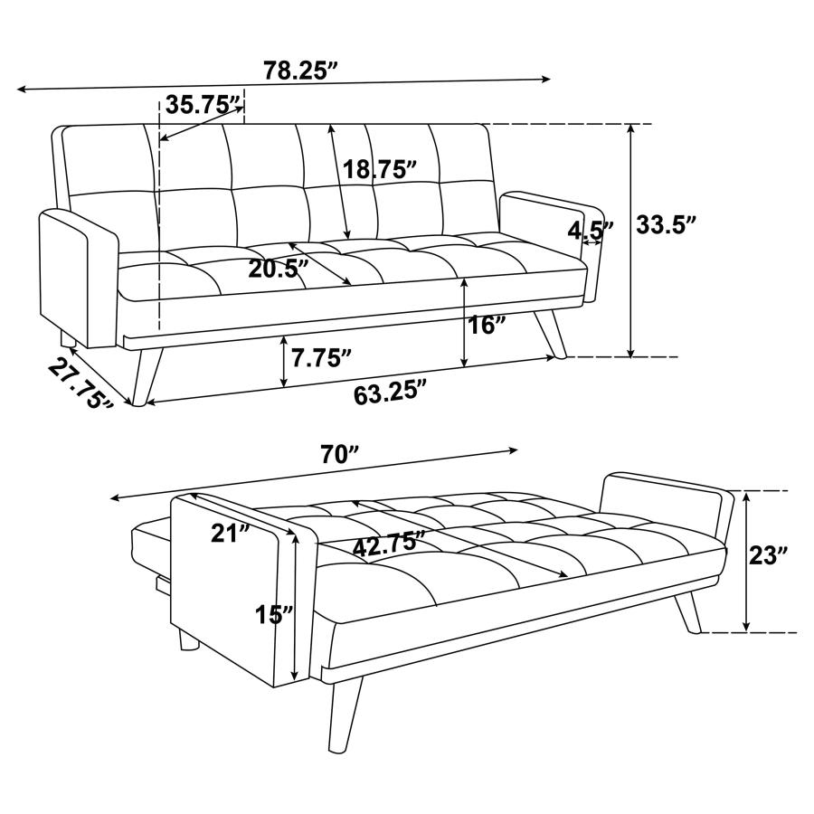 Modal Additional Images for Kourtney Upholstered Tufted Convertible Sofa Bed Sage Green