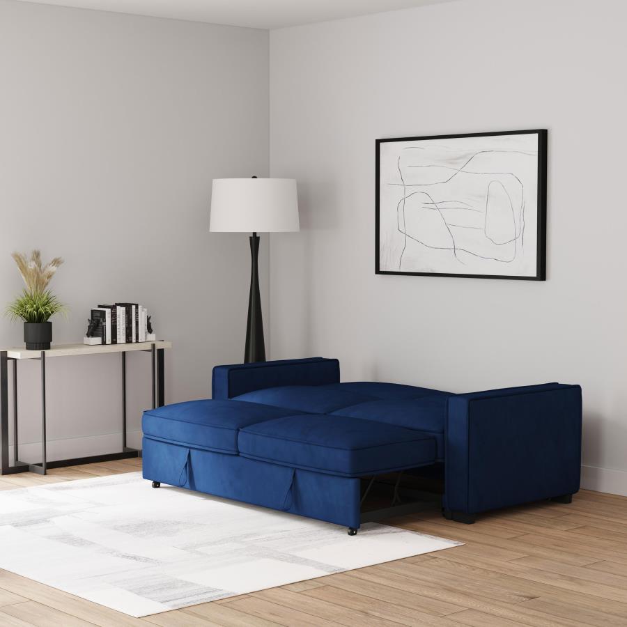 Modal Additional Images for Gretchen Upholstered Convertible Sleeper Sofa Bed Navy Blue