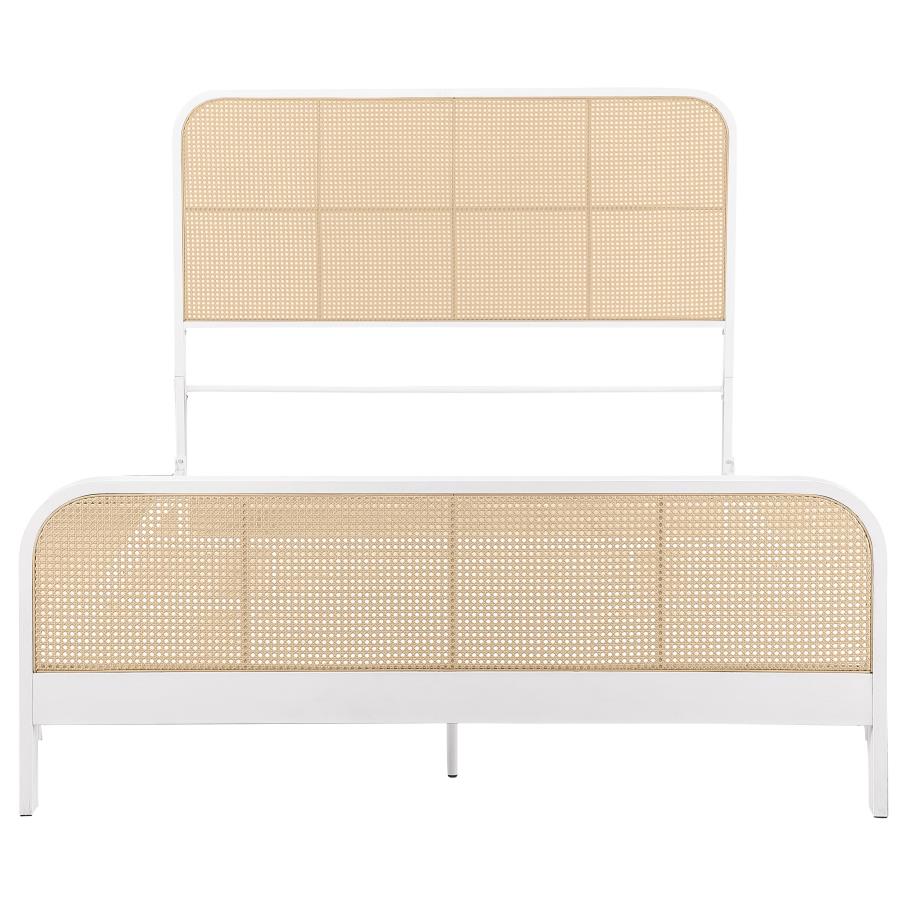 Lanewood Open Cane Webbing Metal Eastern King Bed White