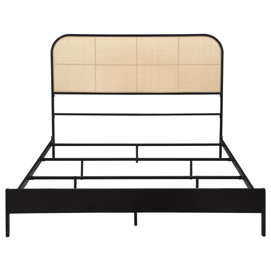Amherst Radio Weave Rattan Metal Full Bed Black