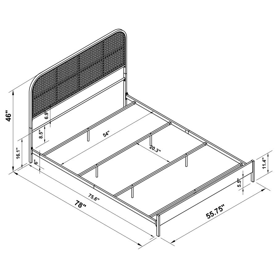 Modal Additional Images for Amherst Radio Weave Rattan Metal Full Bed Black