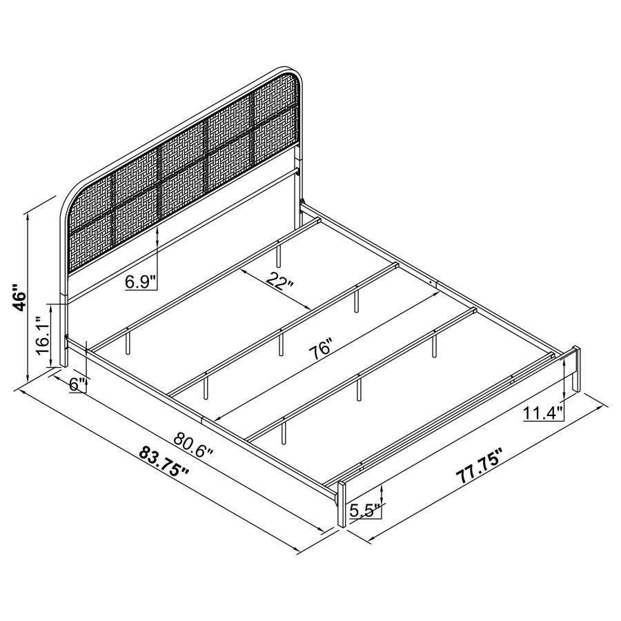 Modal Additional Images for Amherst Radio Weave Rattan Metal Eastern King Bed Black