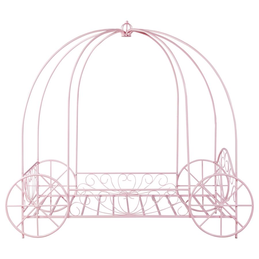 Massi Metal Twin Canopy Bed Powder Pink