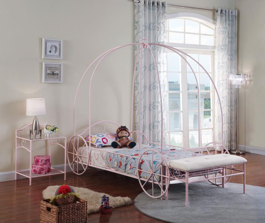 Modal Additional Images for Massi Metal Twin Canopy Bed Powder Pink