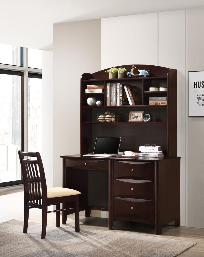 Modal Additional Images for Phoenix 49-inch 3-drawer Office Computer Desk Cappuccino