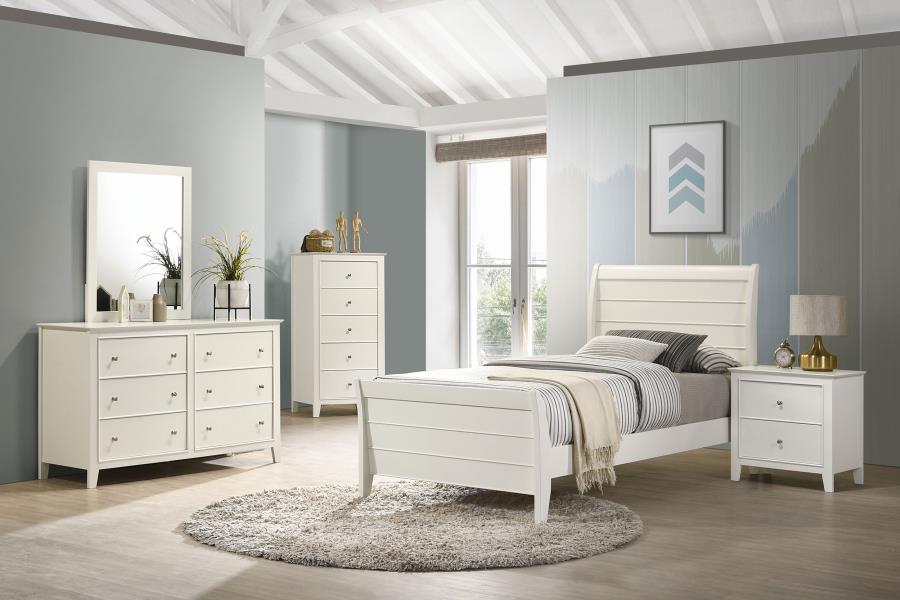 (image for) Selena 5-piece Twin Bedroom Set Cream White