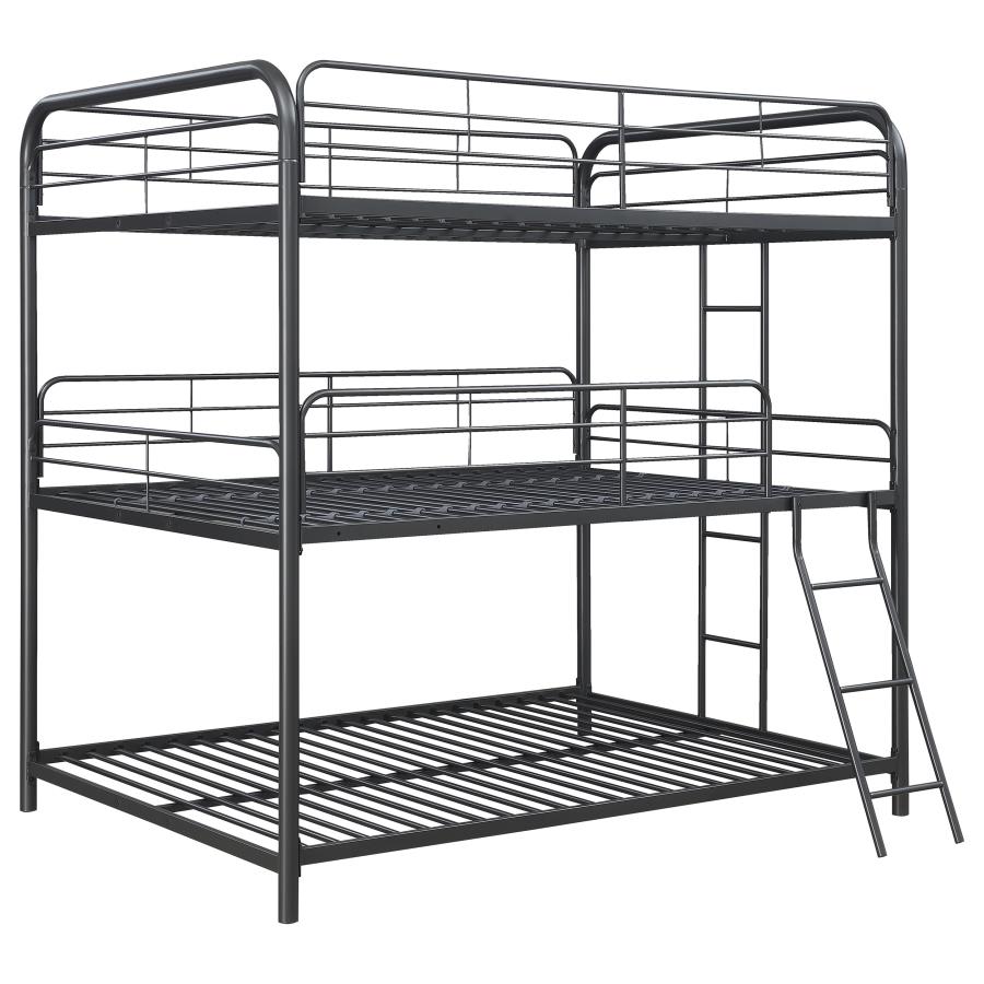 (image for) Garner Metal Full Triple Bunk Bed Gunmetal