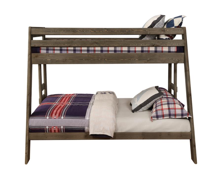 Wrangle Hill Wood Twin Over Full Bunk Bed Gun Smoke