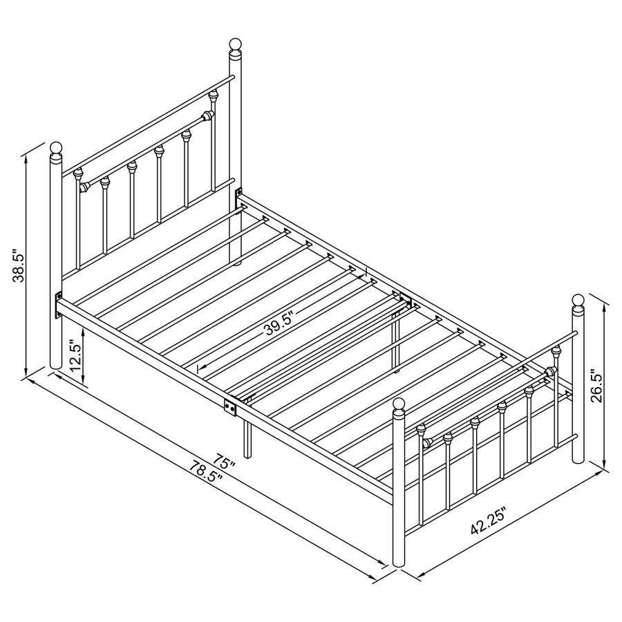 Modal Additional Images for Canon Metal Twin Open Frame Bed Gunmetal