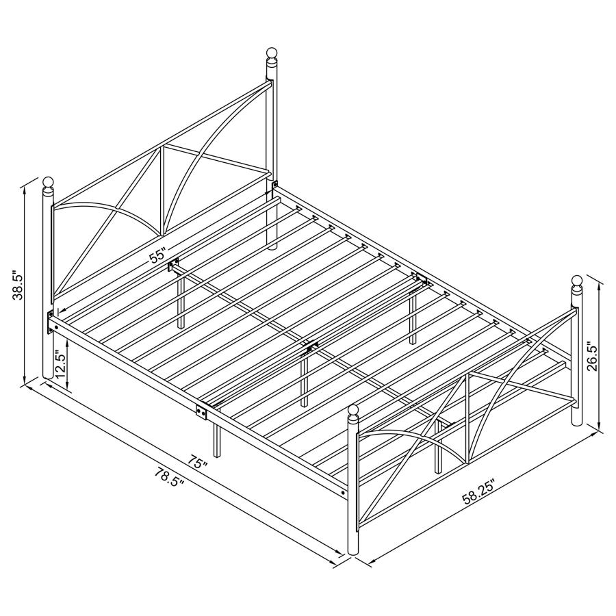 Modal Additional Images for Hart Metal Full Open Frame Bed Matte Black