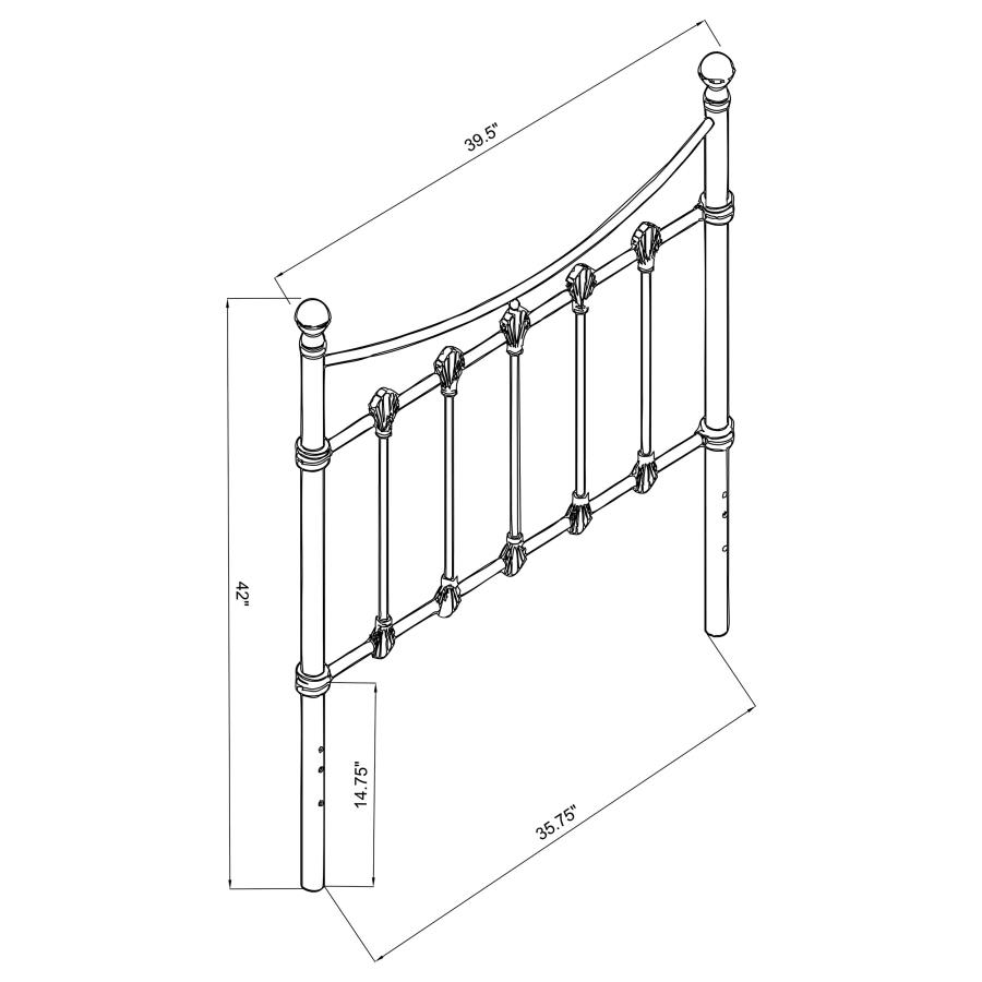 Modal Additional Images for Marie Metal Twin Open Frame Headboard White