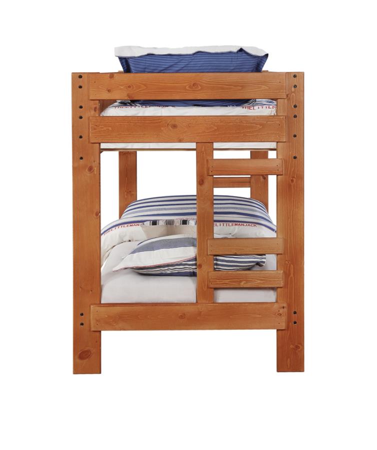 Modal Additional Images for Wrangle Hill Wood Twin Over Twin Bunk Bed Amber Wash