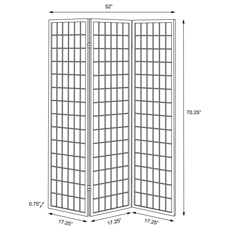 Modal Additional Images for Carrie 3-Panel Room Divider Folding Shoji Screen Black
