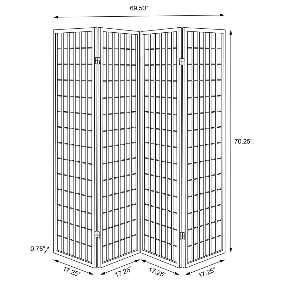 Modal Additional Images for Roberto 4-Panel Room Divider Folding Shoji Screen Black