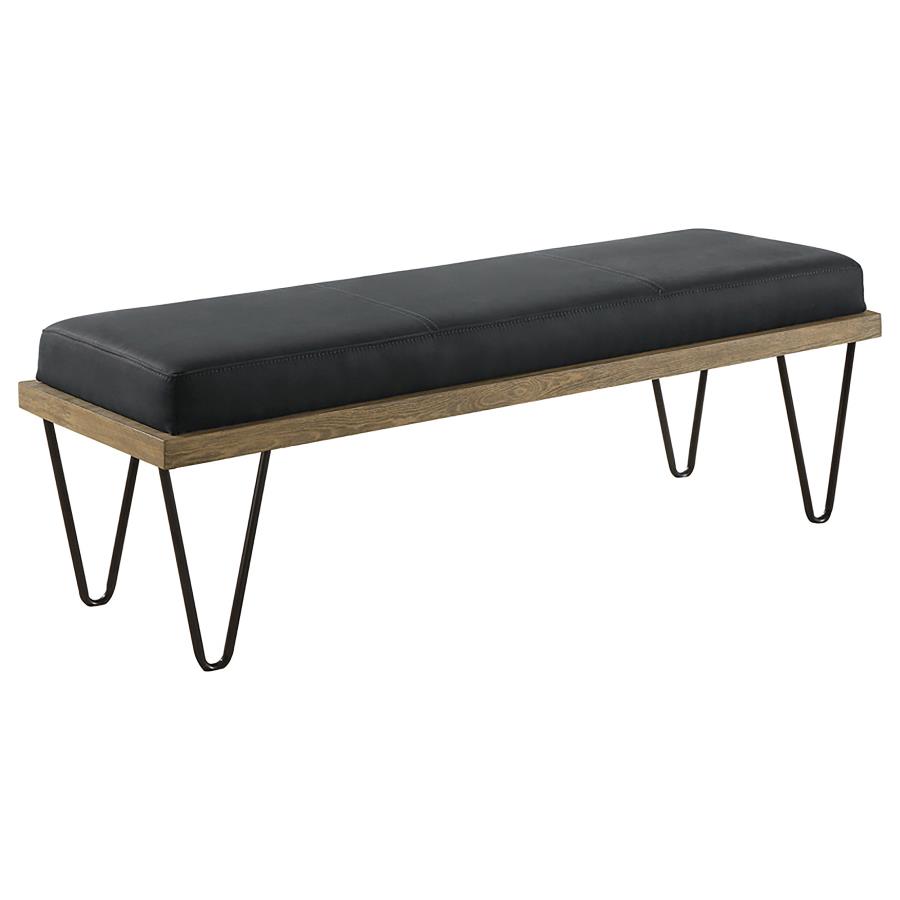Chad Denim Upholstered Accent Bench Dark Blue (image for) Chad Denim Upholstered Accent Bench Dark Blue