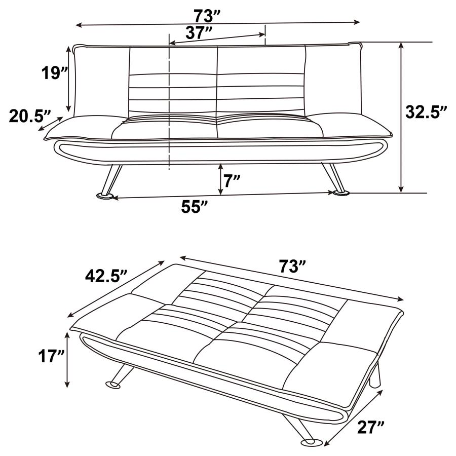 Modal Additional Images for Julian Upholstered Tufted Convertible Sofa Bed Grey