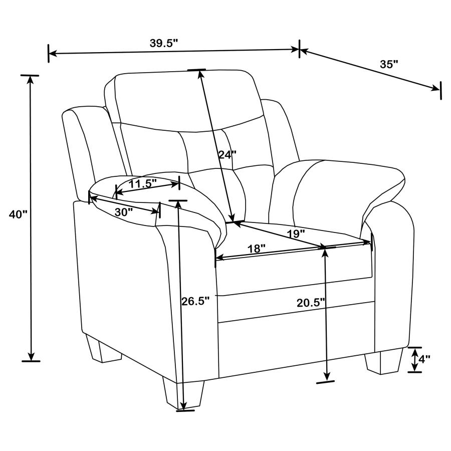 Modal Additional Images for Finley 3-piece Upholstered Padded Arm Tufted Sofa Set Black