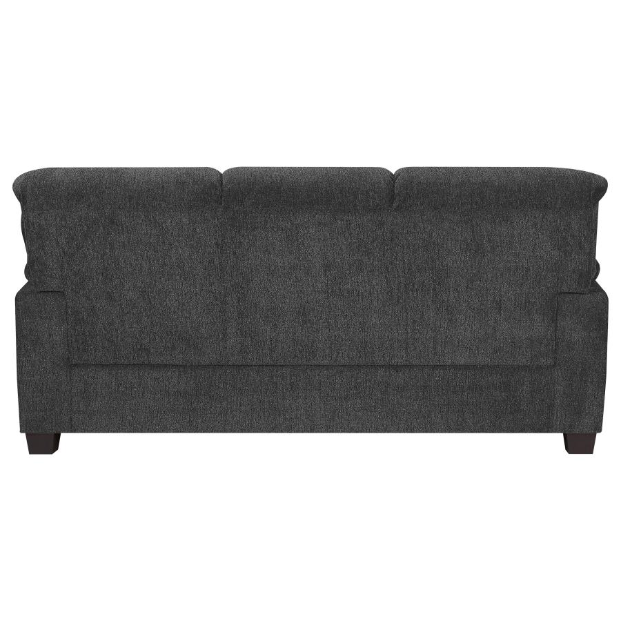Clementine 2-piece Upholstered Padded Arm Sofa Set Grey