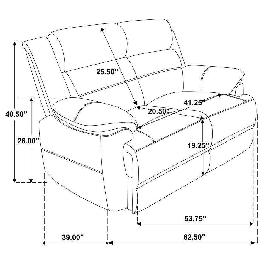Modal Additional Images for Ellington 2-piece Upholstered Padded Arm Sofa Set Dark Brown